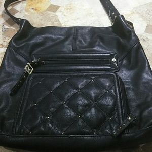 Stone Mountain Black Leather Shoulderbag